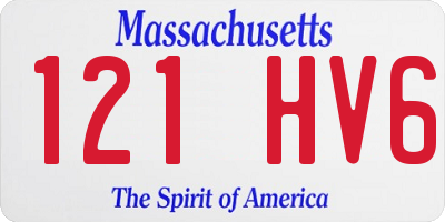 MA license plate 121HV6