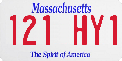 MA license plate 121HY1