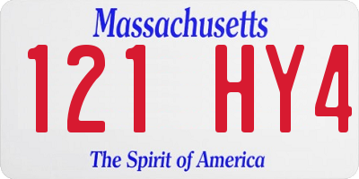 MA license plate 121HY4