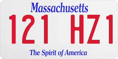 MA license plate 121HZ1