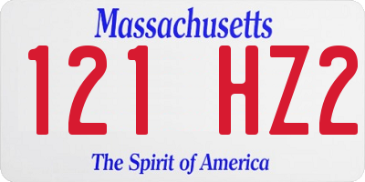 MA license plate 121HZ2