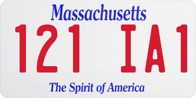 MA license plate 121IA1