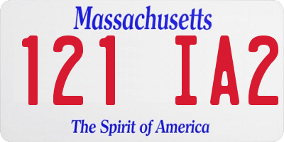 MA license plate 121IA2