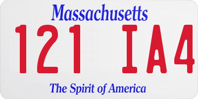MA license plate 121IA4