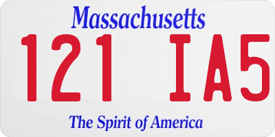 MA license plate 121IA5