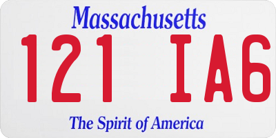 MA license plate 121IA6