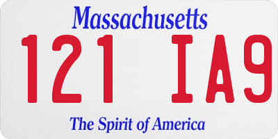 MA license plate 121IA9