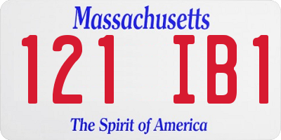 MA license plate 121IB1
