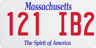 MA license plate 121IB2