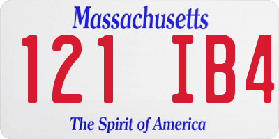 MA license plate 121IB4