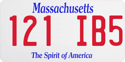 MA license plate 121IB5