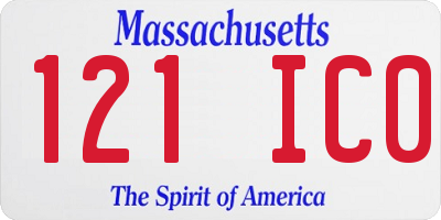 MA license plate 121IC0