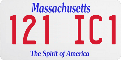 MA license plate 121IC1