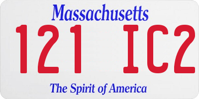 MA license plate 121IC2