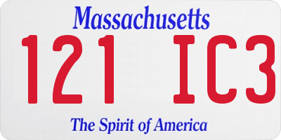 MA license plate 121IC3