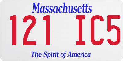 MA license plate 121IC5