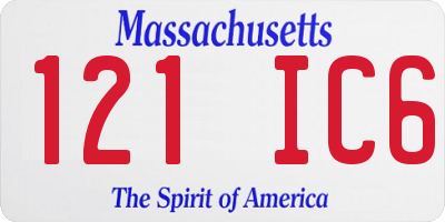 MA license plate 121IC6