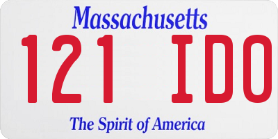 MA license plate 121ID0