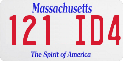 MA license plate 121ID4