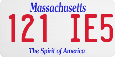 MA license plate 121IE5