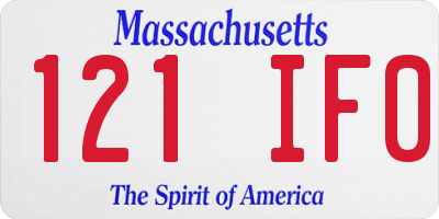 MA license plate 121IF0