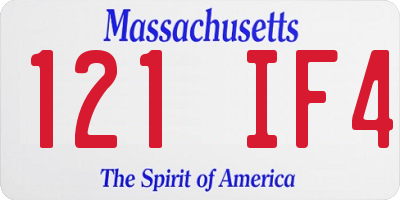 MA license plate 121IF4