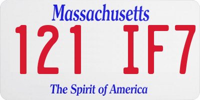 MA license plate 121IF7