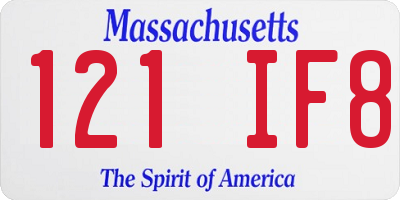 MA license plate 121IF8