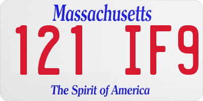 MA license plate 121IF9