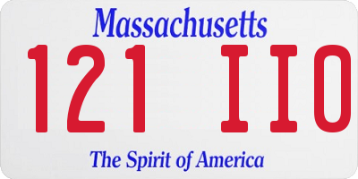 MA license plate 121II0
