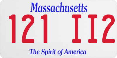 MA license plate 121II2