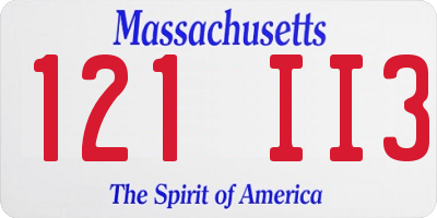 MA license plate 121II3