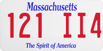 MA license plate 121II4