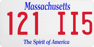 MA license plate 121II5
