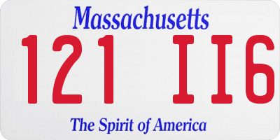 MA license plate 121II6