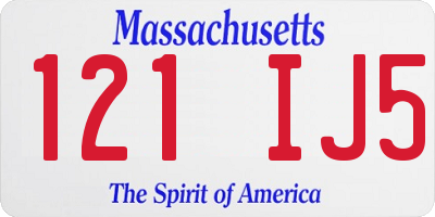 MA license plate 121IJ5