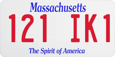MA license plate 121IK1