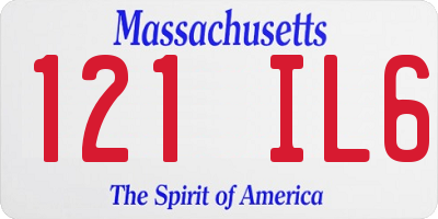 MA license plate 121IL6