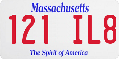 MA license plate 121IL8