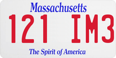 MA license plate 121IM3