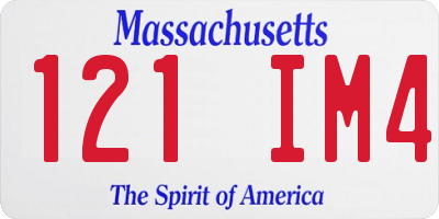 MA license plate 121IM4