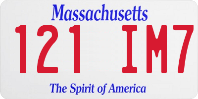 MA license plate 121IM7
