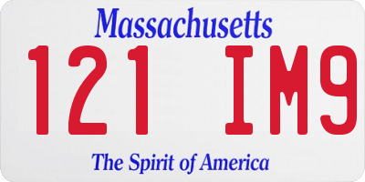 MA license plate 121IM9