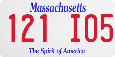MA license plate 121IO5