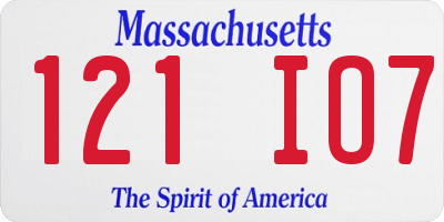 MA license plate 121IO7
