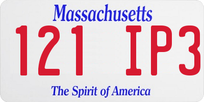 MA license plate 121IP3