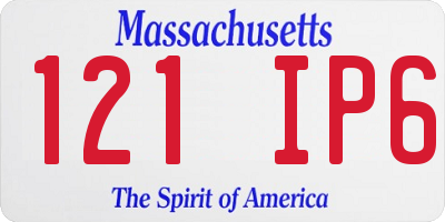 MA license plate 121IP6