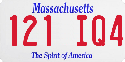 MA license plate 121IQ4