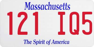 MA license plate 121IQ5