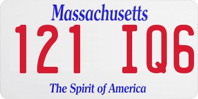 MA license plate 121IQ6